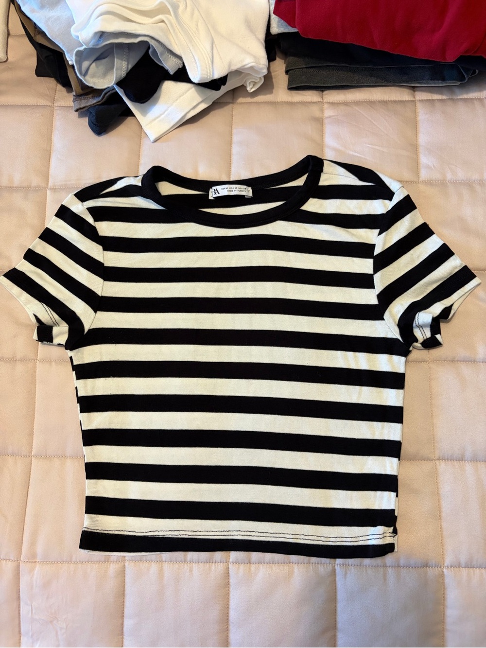 Zara Striped Black & White Crop Top